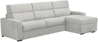 Dmora Sofa mit Halbinsel Vigonovo, Ecksofa für Wohnzimmer, gepolstert, abnehmbarer Bezug, 100 % Made in Italy-Qualität, 280x160 h100 cm, Hellgrau