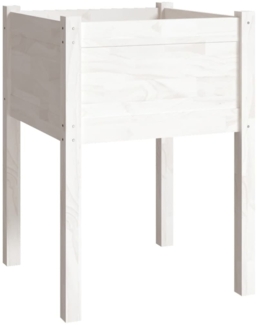 vidaXL Pflanzkübel Weiß 50x50x70 cm Massivholz Kiefer 810801