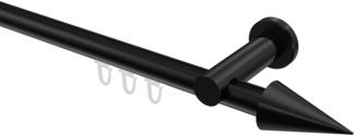 Innenlauf-Gardinenstangen-Set Platon Savio 100 cm, 1-läufig, 20 mm Ø Schwarz