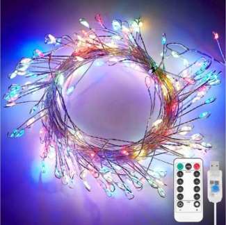 Rosnek LED-Lichterkette 3M/6M, dimmbar, für Weihnachten Hochzeit Party, Fernbedienung, USB, Timer, Garten Fest Deko