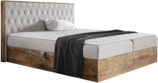 Boxspringbett Worik VI, Hellgrau, 140x200 cm