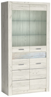 Lomadox Vitrine INGENIO-161 Standvitrine Glasschrank Wohnzimmerschrank modern in weiß