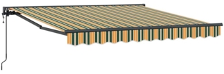 vidaXL Einziehbare Markise Grün und Gelb 350x250 cm Stoff 3330464