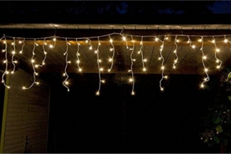 LED-Eisregen-Lichterkette 12 m 480 LED warmweiß IP44 Adapter