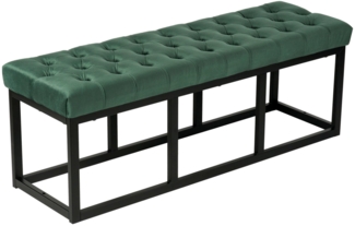CLP Sitzbank Polson Samt mit schwarzem Metallgestell,grün 120 cm