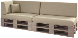 sunnypillow Palettenkissen mit abnehmbarem Bezug Kaltschaum Palettenauflage Palettenpolster Palettensofa Sitzkissen Rückenlehne Indoor Outdoor 6er Set 120x80 Cremefarben