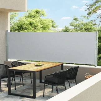 vidaXL Ausziehbare Seitenmarkise 140x600 cm Grau 313373