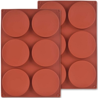 Silikon-Kuchenform Round 2er Pack 6-fach 4-Zoll für Kuchen Harz handgemachte