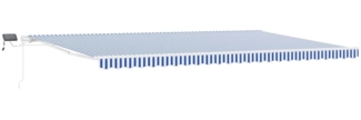 vidaXL Einziehbare Markise mit Blau und weiß 6 x 3 m Stoff und Metall 3081611