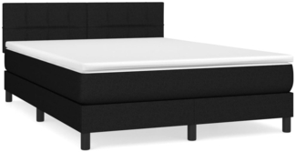 vidaXL Boxspringbett mit Matratze Schwarz 140x190 cm Stoff 3140051
