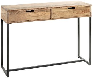 Konsole >54966< in akazie, schwarz, Massivholz, Metall - 100x75x35cm (BxHxT)