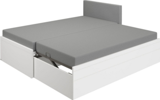 PAIDI Jugendbett FLYNN in verschiedenen Ausführungen, Ausziehbett mit 2 Liegeflächen, Gästebett, Metallgestell inkl. Lattenroste, 2-in-1 Funktionsbett