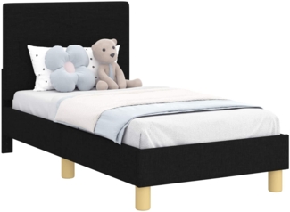 vidaXL Kinderbettgestell mit Kopfteil Schwarz 70x140 cm Stoff 42010981