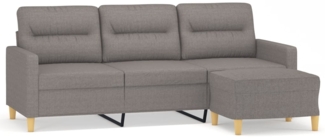 vidaXL 3-Sitzer-Sofa mit Hocker Hellgelb 180 cm, Taupe