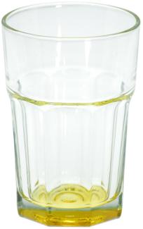 Latte Macchiato Glas, Kaffeeglas, Kaffeetasse, Cappuccino, Tasse, Gelb, 300 ml