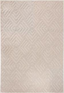 Mazovia Designteppich In- & Outdoor Teppich Wetterfest & UV-beständig Balkon - Beige Cream, 60 x 100 cm, Höhe 6 mm, Kurzflor - niedrige Florhöhe, Weich, Pflegeleicht, Flachgewebe