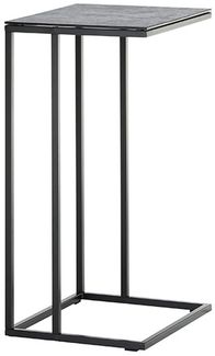 Beistelltisch >FARGO< in grau / schwarz, Metall / Glas - 40x70x35cm (BxHxT)