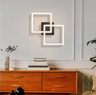 Nettlife LED Deckenleuchte Modern Schwarz Eckig Schlafzimmer 24W Metall 4000K, LED fest integriert, Neutralweiß, Deckenbeleuchtung für Wohnzimmer Flur Schlafzimmer Küche