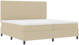 vidaXL Boxspringbett Hellgrau und Weiß 203 x 200 x 128 cm Cordstoff 3337574