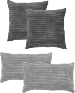 Andiamo Dekokissen Cord Kissen Emy, 4er Set, Kissenhülle mit Füllung, Sofakissen, eckig, 40x40 & 30x50 cm, auch einzeln erhältlich