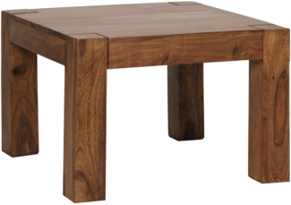 Kadima Design Rustikaler Couchtisch "Nako": Sheeshamholz, quadratisch, handgefertigt, pflegeleicht. Braun, 60 x 60 x 40 cm