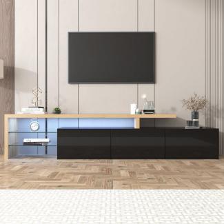 HAUSS SPLOE TV-Schrank TV-Lowboards TV Schrank Fernsehschrank TV-Tisch (LED-Beleuchtung, praktischer Stauraum) modernes Design