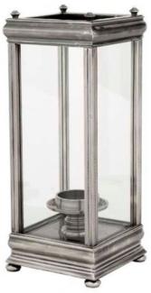 Casa Padrino Luxus Windlicht / Kerzenleuchter Antik-Silber 21 x 21 x H. 52 cm - Luxus Kerzenleuchter