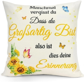 Sunia Mama Geschenk Weihnachten Dekokissen 45x45cm Leinenbezug