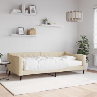 vidaXL Tagesbett mit Matratze Creme 100x200 cm Stoff 3197417