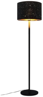 Nettlife Stehlampe Vintage Schwarz Sternenhimmel Stoffschirm E27 max. 40W Wohnzimmer, mit FuBschalter, LED fest integriert, für Schlafzimmer Esszimmer Wohnzimmer