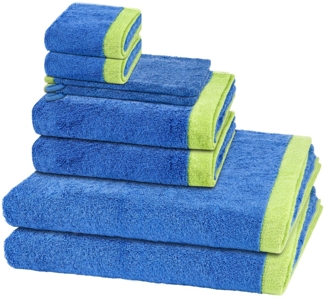 Cawö Lifestyle Splash 8 tlg. Frottier-Set - 2 X Handtuch (50 X 100cm), 2 X Duschtuch (70 X 140cm), 2 X Gästetuch (30 X 50cm), 2 X Waschhandschuh (16 X 22cm) - 522 g/m2 - Capri / pistazie