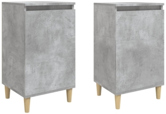 2er-Set Nachttische, Nachtschränke Betongrau 40 x 35 x 70 cm Holzwerkstoff