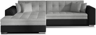 ELTAP 'Sorento', Ecksofa, Eckcouch, Grau / Schwarz, 78 x 194 x 296 cm, Links