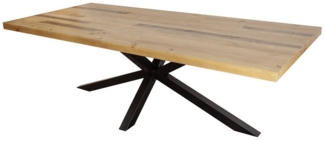 riess-ambiente Esstisch GALAXIE 200cm vintage braun / schwarz (Einzelartikel, 1-St), recyceltes Massivholz · Metall · Industrial · Pinie