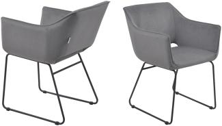 2er Set Esszimmerstuhl Polsterstuhl Küchenstuhl Polsterstuhl Stühle Stuhl grau