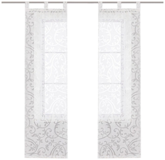 Joyswahl Schiebegardine Kerzen-Palmlilie (2 St), Schlaufen, halbtransparent, Ausbrenner, Ausbrenner Flächenvorhänge, Türvorhänge