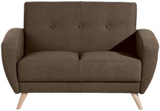 Jerry Sofa 2-Sitzer Samtvelours (Fleckenschutz vorbehandelt) Braun Buche