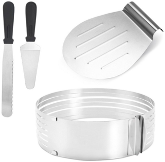 Clanmacy Tortenbodenteiler 4X Tortenbodenteiler Torten Set Schneidhilfe für Küche 23-30cm