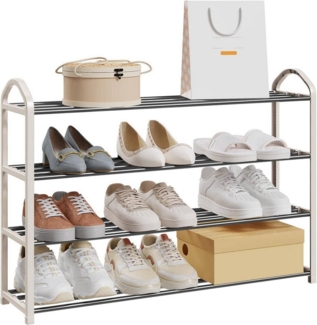 EUGAD Schuhregal, 1-tlg, 4-Ebenen–Metallrohrgestell, für Flur, Wohnzimmer, Schlafzimmer