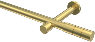 Gardinenstangen-Set Prestige Elanto 420 cm (geteilt in 3 x 140 cm), 1-läufig (ohne Ringe), 20 mm Ø Messing-Optik