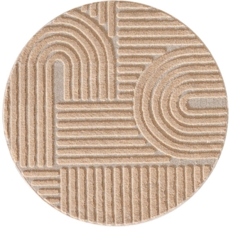 Ayyildiz Teppiche Teppich ART 1121, rund, Höhe: 8 mm, auch als Teppich eckig, 3D, Hoch-Tief-Effekt, weich, pflegeleicht