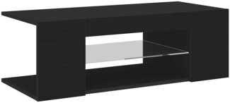 TV-Schrank Lowboard TV mit LED-Leuchten Schwarz 90x39x30cm