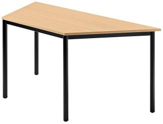 Besprechungstisch Trapez DRTR 160x69cm Buche 4-Fuß Gestellfarbe: Schwarz