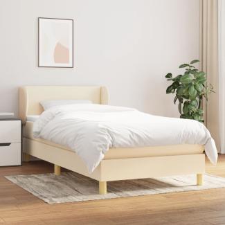 vidaXL Boxspringbett mit Matratze Creme 80x200 cm Stoff, Härtegrad: H2 [3126602]