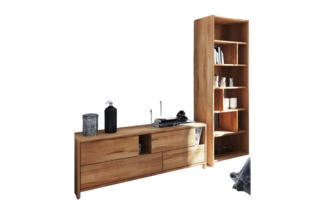 Bücherregal Zigo aus Kernbuche massiv 63x41x190 cm mit 9 offenen Fächern