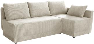 Ecksofa 'Zeles' Cord beige Rechts