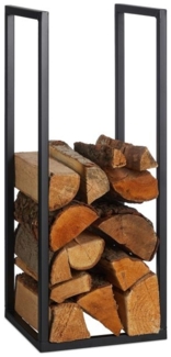 Schwarzes Kaminholzregal aus Metall 10047808