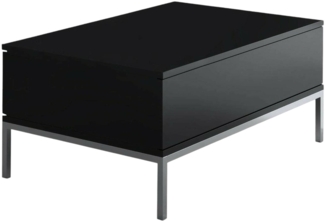 Dmora Wohnzimmertisch Vespero, Niedriger Wohnzimmertisch, Kaffeeregal, Couchtisch für Sofa, 90x60h40 cm, Schwarz und Silber