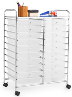 Rollwagen mit Schubladen Rollcontainer Badrollwagen Badtrolley Badregal Transparent