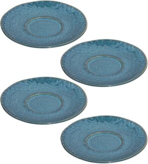 Leonardo MATERA Keramikunterteller 15 cm blau für Becher und Tasse 4er Set